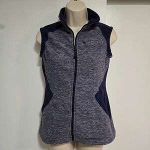 ExOfficio  Womens‎ XS Heathered Purple Colorblock Mock Neck Full Zip Fleece Vest
